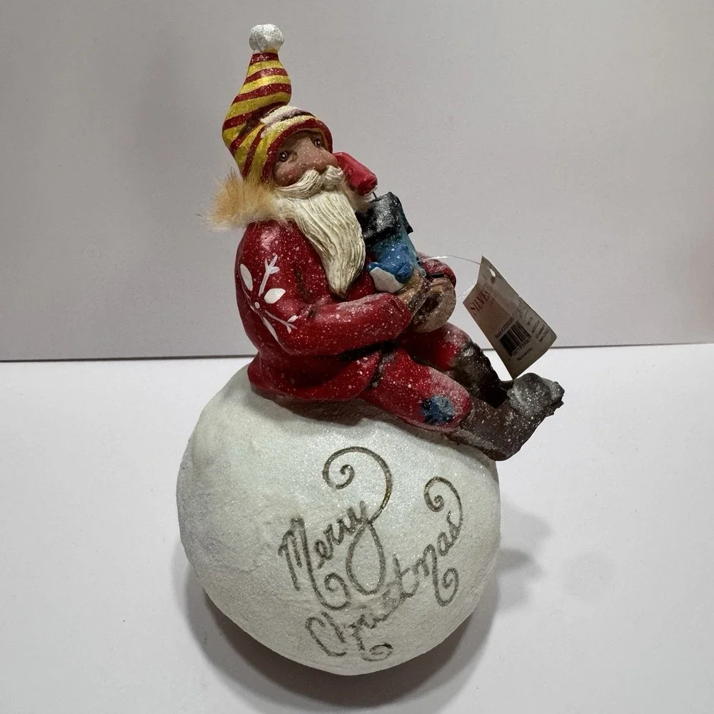 DEMDACO Patchwork Christmas Laura Benge Jolly Santa Old World Figurine 2015 Gift